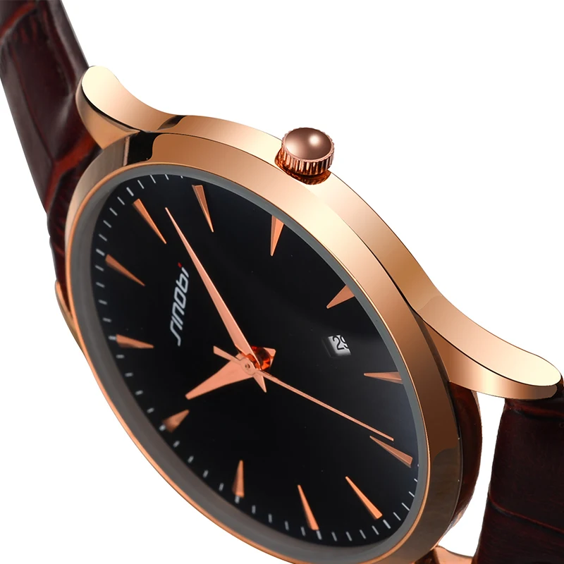 SINOBI, мужские часы, Топ бренд, роскошные, ультра тонкие, простой стиль, кварцевые часы, кожаный ремешок, элегантные, деловые, мужские часы, Relojes Hombre