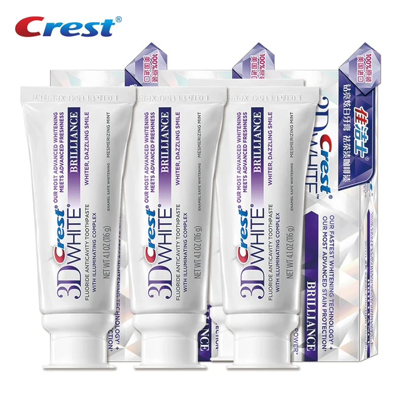 3D белая зубная паста для отбеливания зубов, Crest Brilliance Advanced Fluoride Anticavity Complex, гигиена полости рта, зубная паста 116 г
