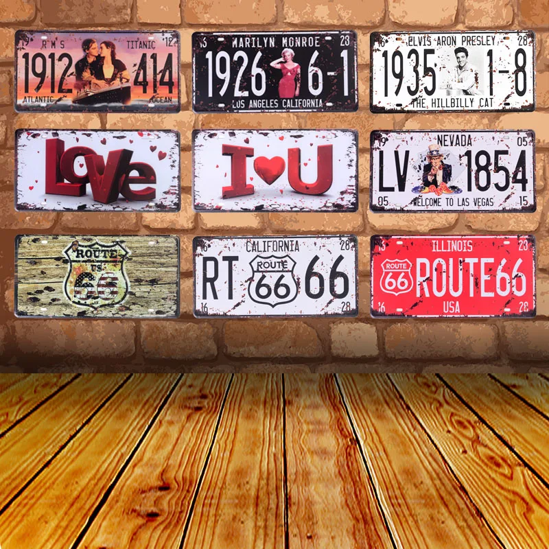 

Shabby Chic Home Bar Cafe Metal Tin Bar Signs Vintage Wall Route 66 Elvis Presley Decor Art Tavern Retro Plates Poster C8