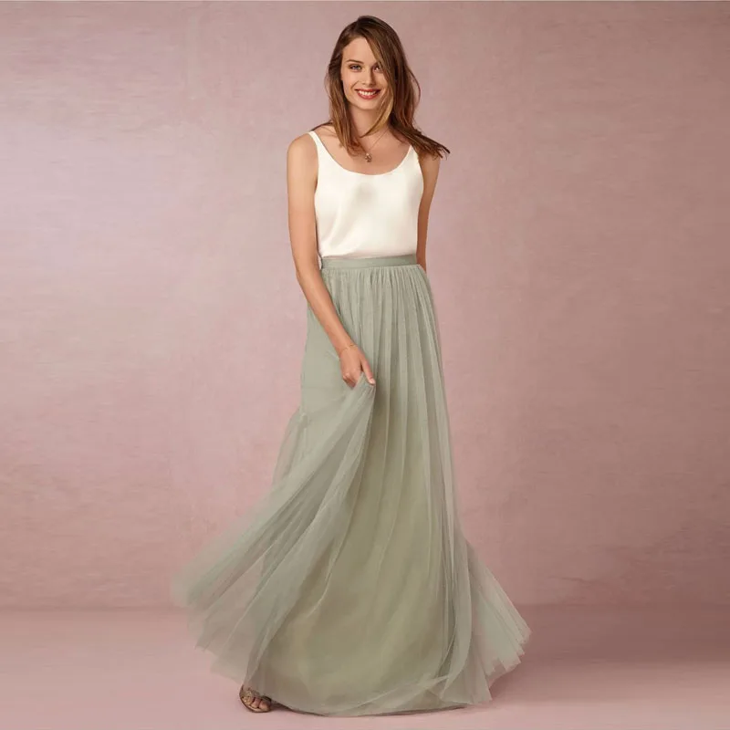 cream tulle maxi skirt