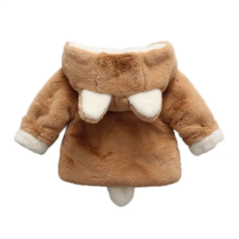 Осенне-зимнее пальто с капюшоном для маленьких мальчиков и девочек, куртка-плащ, плотная теплая одежда