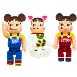 См 400% 28 см Bearbrick Fujiya Milky Girl PEKO & POKO Be @ rbrick DIY модная игрушка фигурка мрачный медведь Коллекционная модель игрушки F130