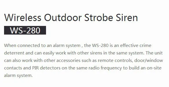 Большие скидки CHUANGO ws-280 Беспроводной Открытый Strobe Flash сирены тревоги Системы