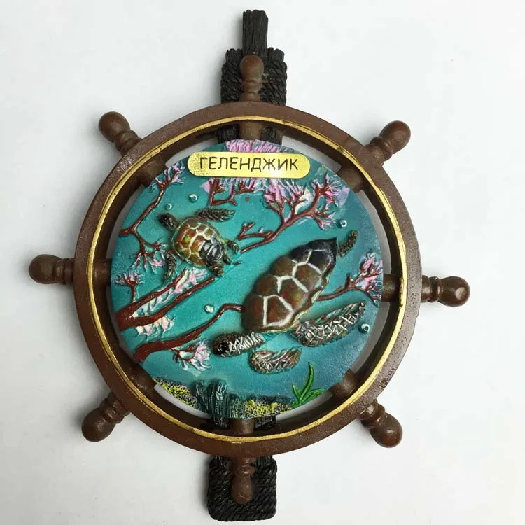 

Russia travel commemorative fridge refrigerator attached to the Black Sea three-dimensional turtle large rudder attire