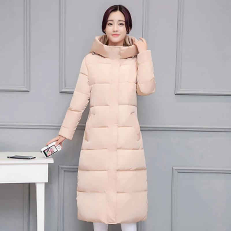 

New Winter Jacket Women Long Slim Coat Female Cotton Clothing Thicken Plus Size Hooded Zipper Parkas Jackets Casual Outwear