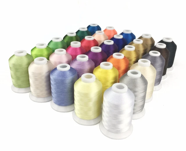 Machine Embroidery Thread 500M Set 40 Vibrant Colors Fits Brother & More  Polyester 