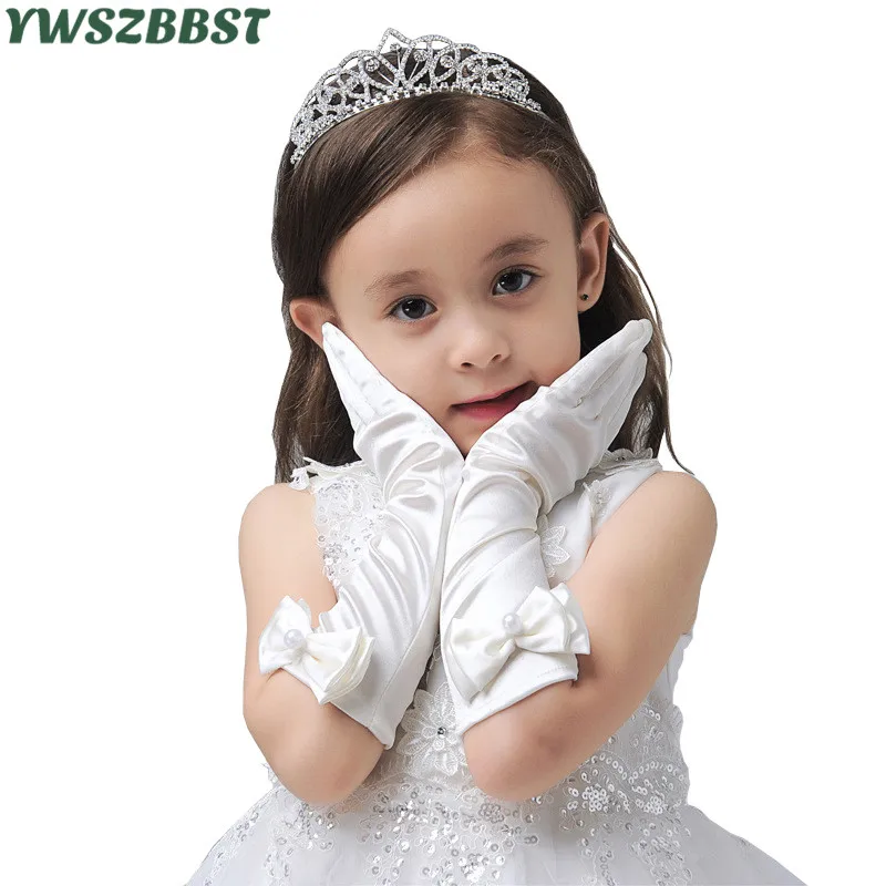 

Baby Gloves & Mittens Children's Day Dance Professional Gloves Princess Girl Gloves Spring Autumn Winter White Pink Long Gloves