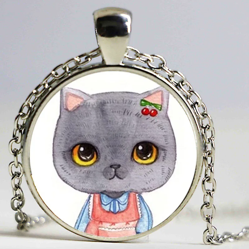 Mini Order 1 pc High Quality Cute Cats Anime Pendant Necklace Women