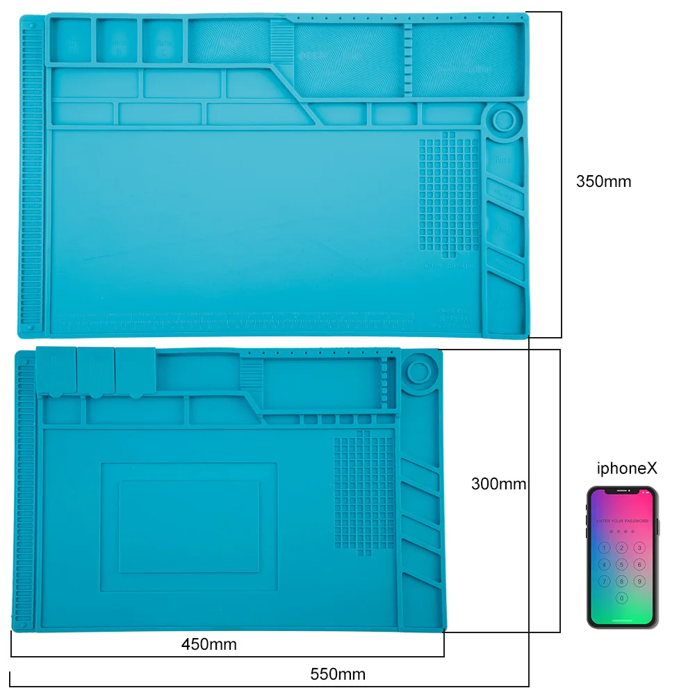 Большой размер 55*35 см паяльный коврик с магнитным ремонтом силиконовый рабочий коврик для электроники компьютера телефона DIY сварочный инструмент