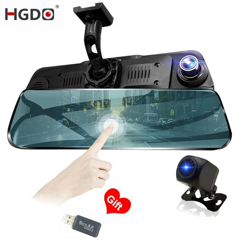Автомобильный видеорегистратор HGDO Full HD с сенсорным экраном 10 дюймов и двойной