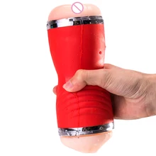 Dual channel Male Masturbation Cup Rotary Realistic Pussy Sucking stimulating Vaginal Sex Toys For Men Masturbators Sex Products