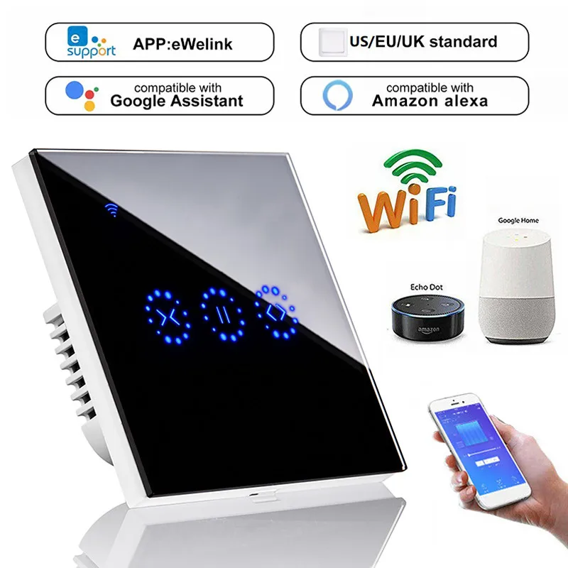 Wifi переключатель Умный дом Электрический сенсорный механический ограничитель