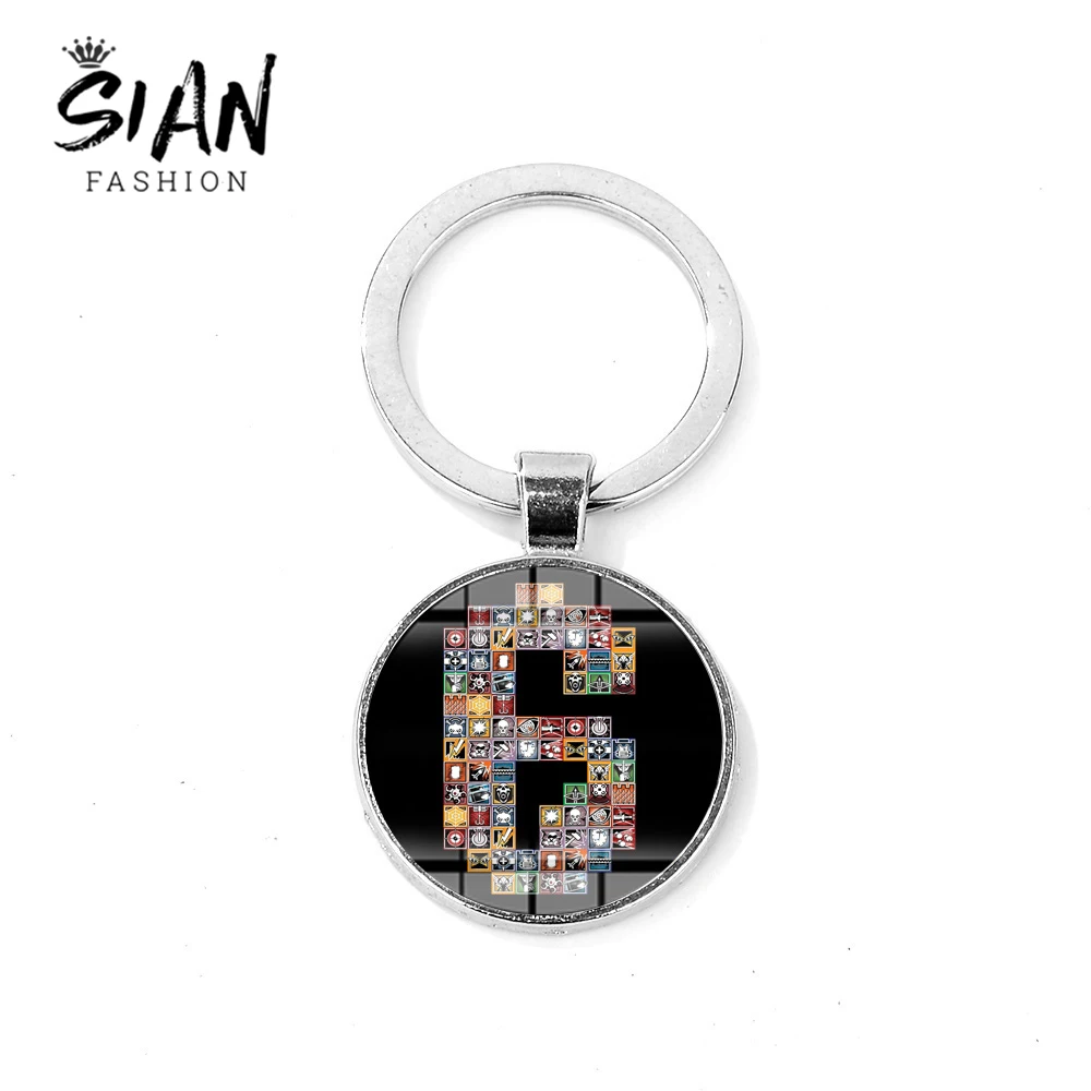

SIAN FPS Game Rainbow Six Keychain 6 Siege Symbol Time Gem Key Ring Holder Fashion Male Anime Car Key Chain Chaveiro Porte Clef