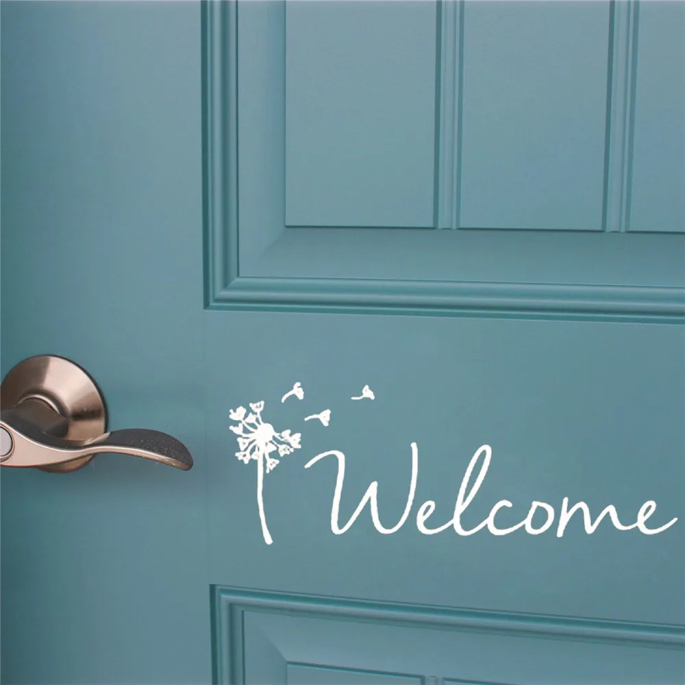

Front Dorrt Welcome Decals Warm Art Design Vinyl Stickers Soliciting Home Rooms Door Shop Business Decal Wall Mural Sticker M003