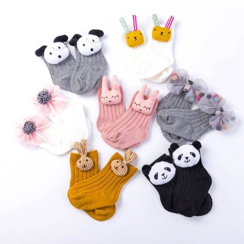 

2pcs=1set Newborn Spring Autumn Floor Socks Cute Princess Cartoon Meias Soft Animal Print Striped Baby Boy Socks Baby Girl Socks