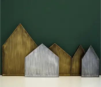 

retro silver/gold Pentagonal metal sevring tray storage trays decorative tray cutlery tray TYTP027