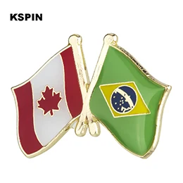 Флаг Канады крест Значок Дружбы значок с флагом страны брошь в виде флага Национальный флаг лацкан булавка международные путешествия булавки коллекции - Окраска металла: KS2023
