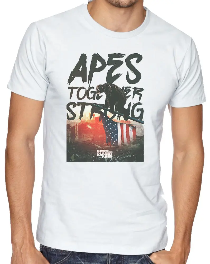 Apes Together сильная Цезарь планета войны вниз мужчины женщины унисекс футболка 49