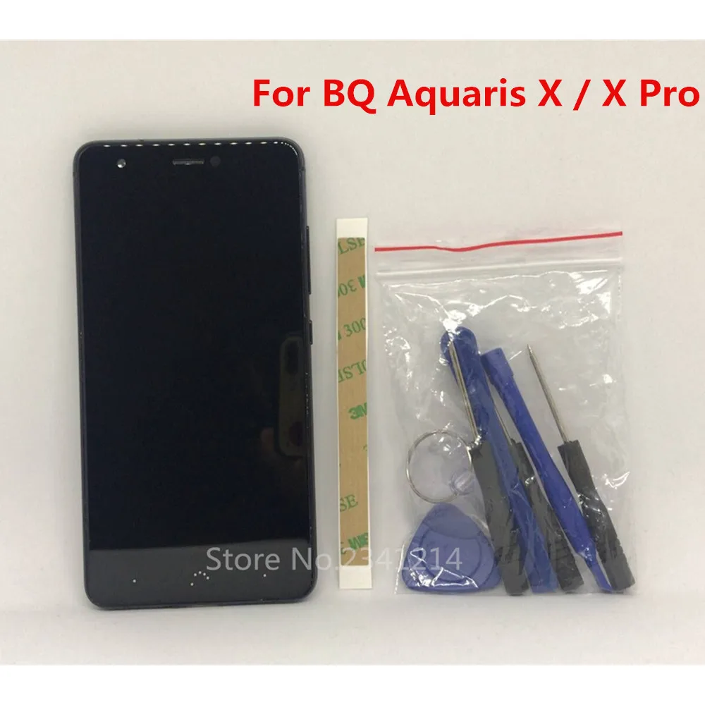 Для BQ Aquaris X/X Pro 5,2 ''ЖК-дисплей с рамкой+ сенсорный экран дигитайзер сборка замена стекла+ Боковая кнопка