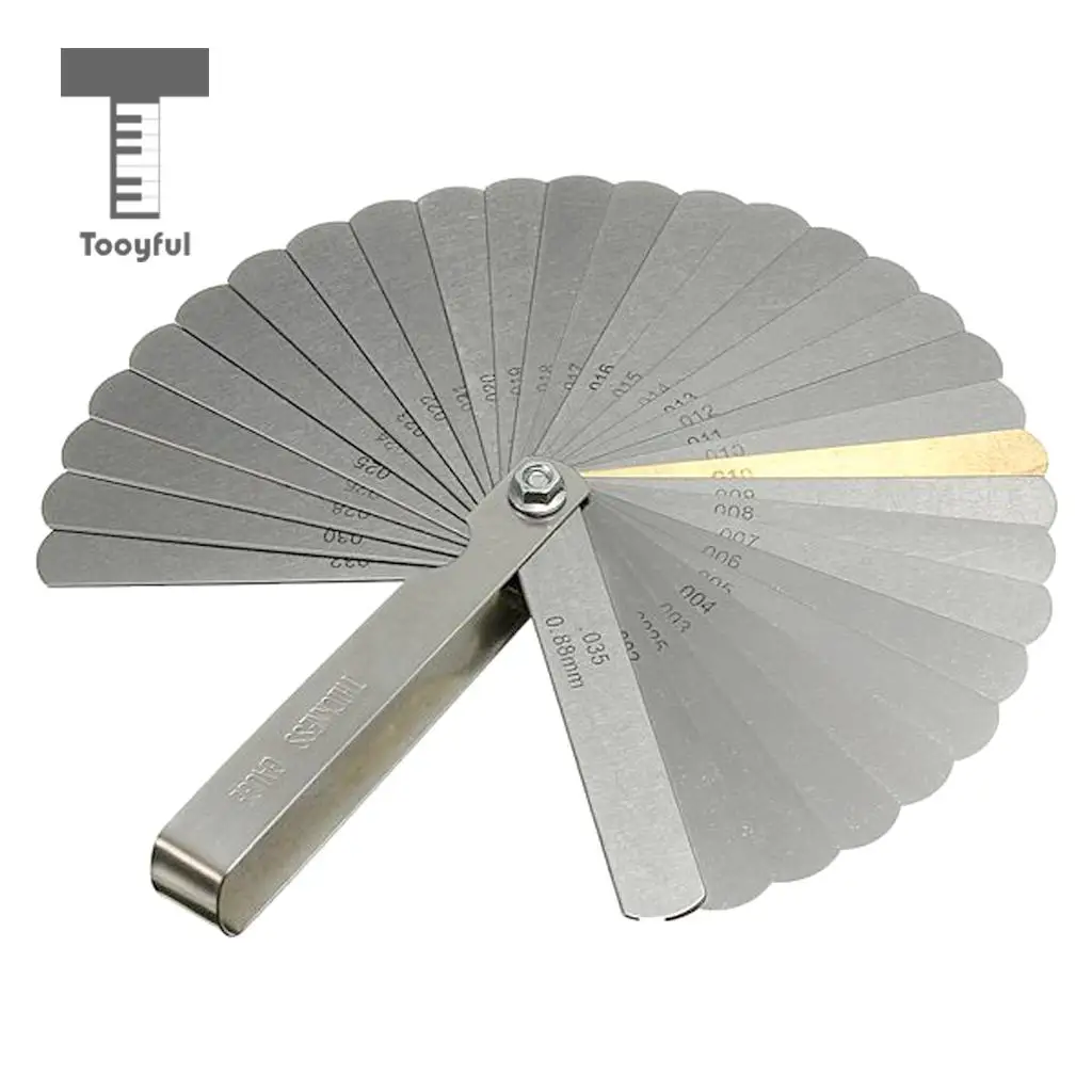 Tooyful Guitar Bass Multi Spanner Wrench+32 Blade Feeler Gauge Set Luthier Tool