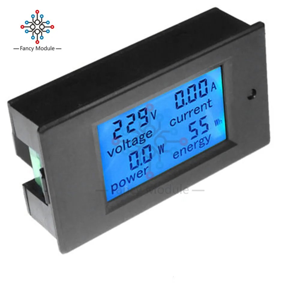 Цифровой вольтметр Амперметр постоянного тока 6,5~ 100 в 50А, ЖК-дисплей, измеритель напряжения постоянного тока, измеритель мощности, синий светодиодный индикатор, функция включения/выключения подсветки