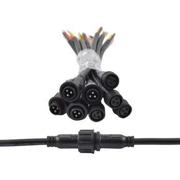 

Factory direct 3pin black and white LED waterproof connector connector AWG18 male and female docking lighting accessories