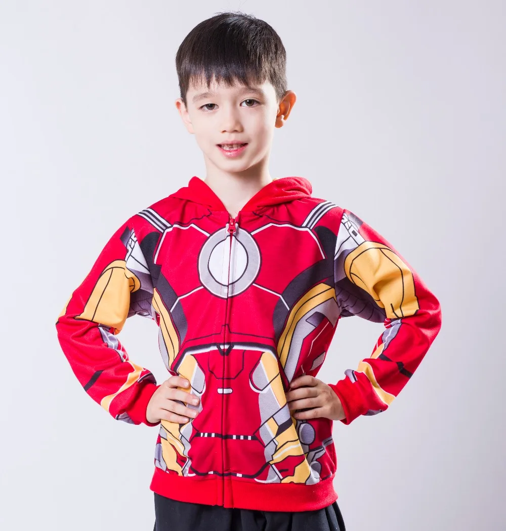 Retail 2016 New Baby Boys Iron Man Jacket Children Cartoon Kids