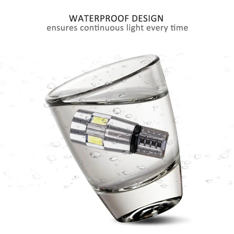 HLXG 10 шт. T10 W5W 5630 6 SMD автомобиля на танкетке с боковой светильник лампа