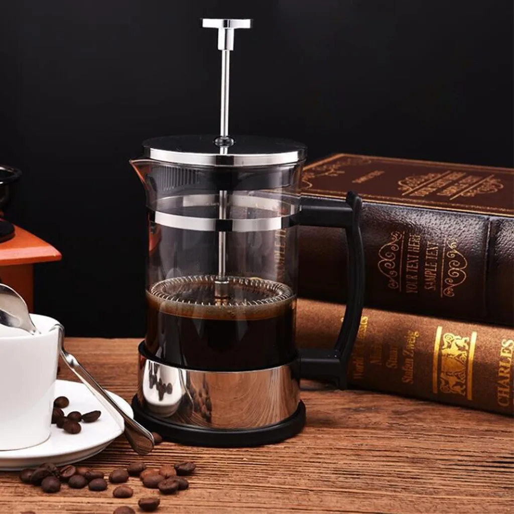 

ISHOWTIENDA Unique Design Novelty Coffee Tea Maker Plunger Pot Teapot 350ML for making Tea Coffee Stainless steel filter#605g20