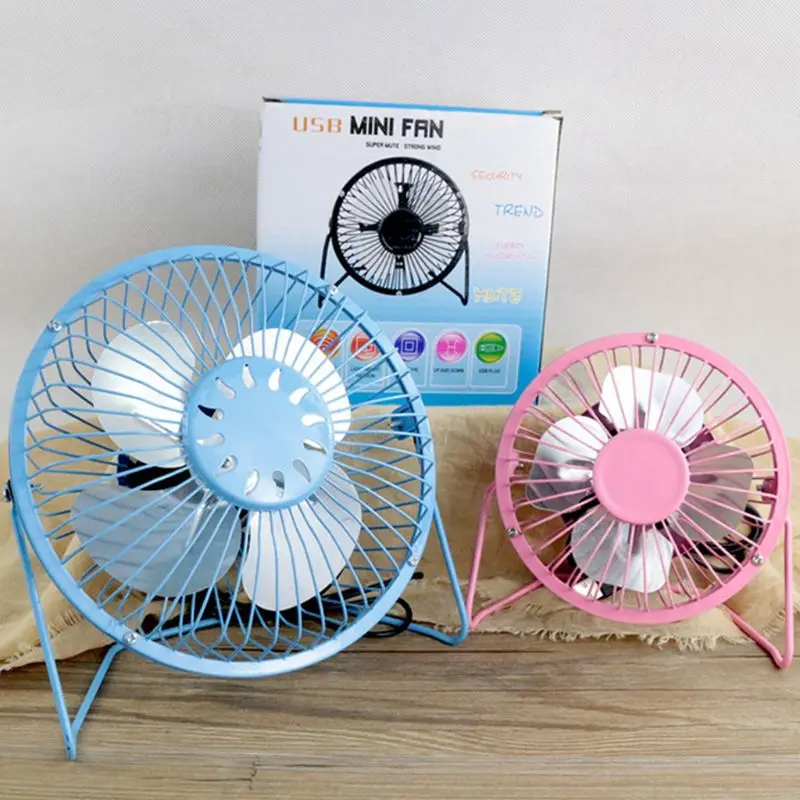 

New USB Desk Fan Metal Mute Office Home Car Travel Personal Mini Table Portable Outdoor Fan 4" and 6" Optional Hot