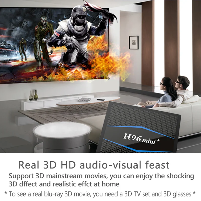[Подлинный] H96 Мини плюс ТВ бокс Android 7 1 2G 16G Amlogic S905W 2 4 GHz Wifi K HDR Smart медиаплеер