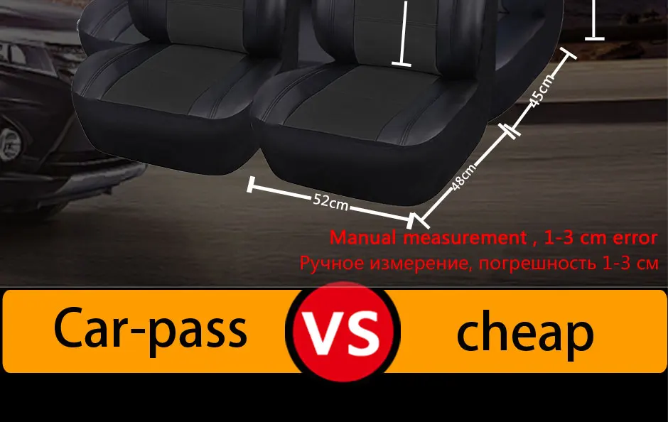 Car-pass Universal Car Seat Cover Luxury Leather Automotive Seat Covers For most car seats Waterproof car interior Protector