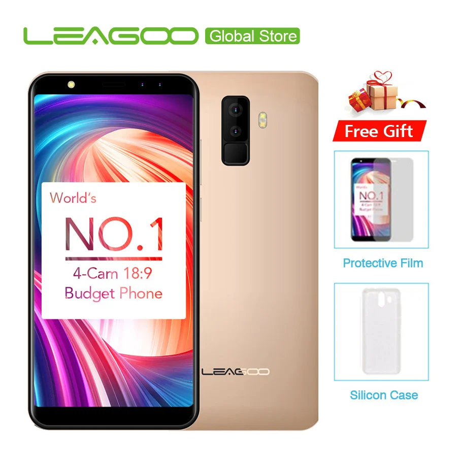 Leagoo M9 18:9 смартфон с четырёхъядерным процессором MT6580A ОЗУ 2 Гб ПЗУ 16 ГБ 8 Мп 3G