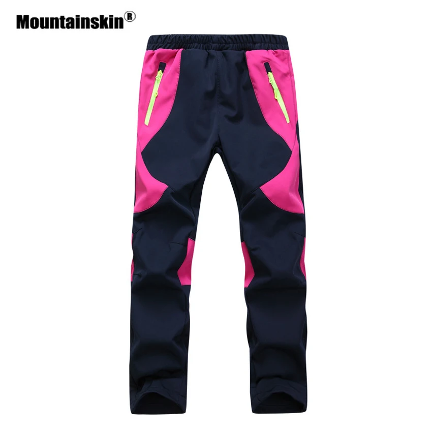 Mountainskin niños invierno Fleece Softshell Pantalones Niño niña al aire libre a prueba de viento de Camping senderismo Trekking esquí pantalones VC025