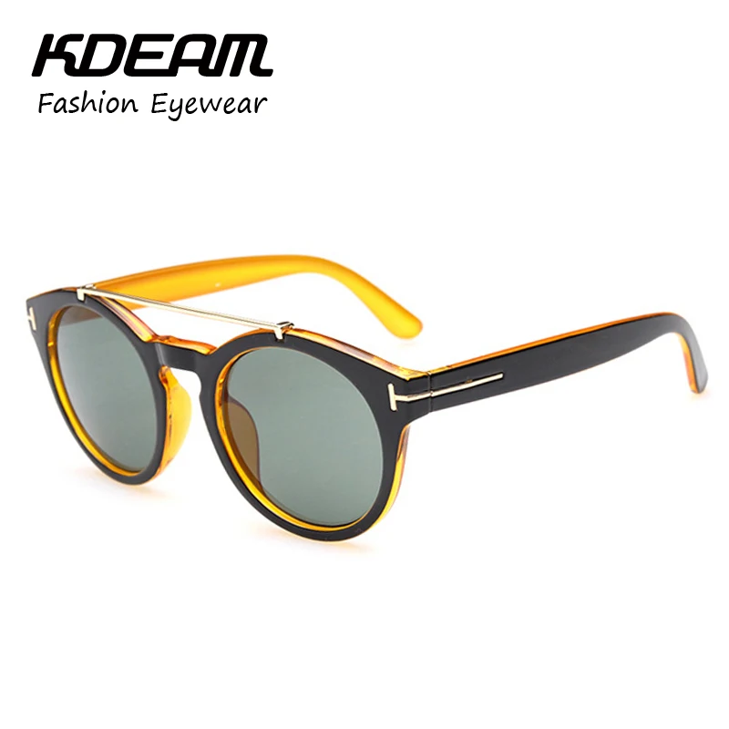 

2016 New Tom Desgin Men Womens Sunglasses summer Sun Glasses Round Brand Double bridge Eyeglasses Oculos De Sol Masculino KDEAM