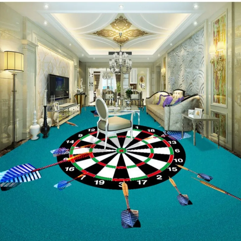 

Free Shipping Custom Target Living room bathroom 3D floor studio Shopping mall corridor Entertainment flooring wallpaper mural