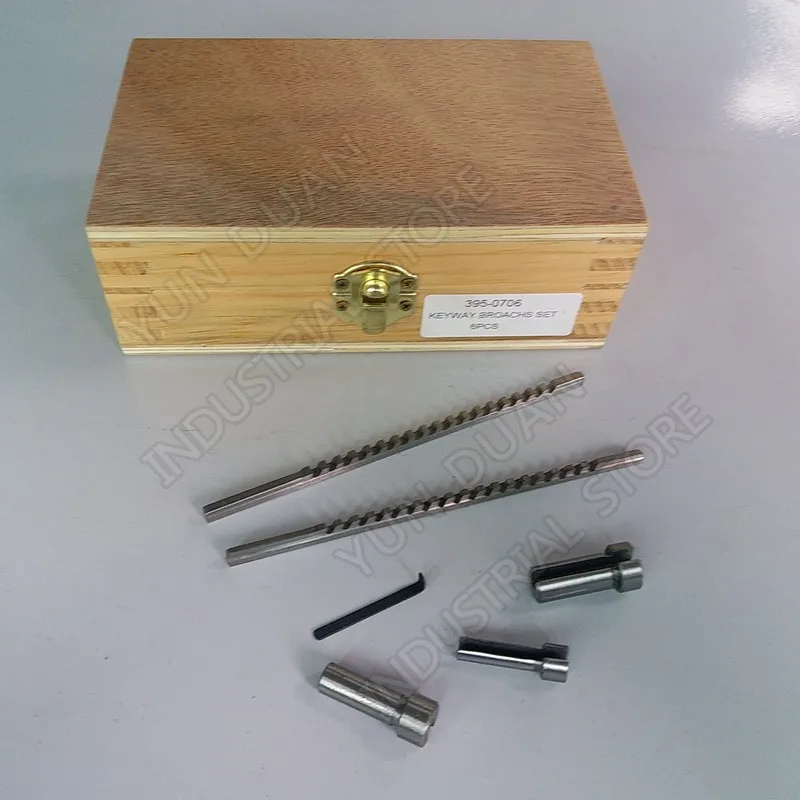 2mm 3mm Broach Push Type & 6 8 10 Collared Bush and Shim Keyway Broach kits HSS CuttingTool for CNC Broaching Metalworking 6pcs