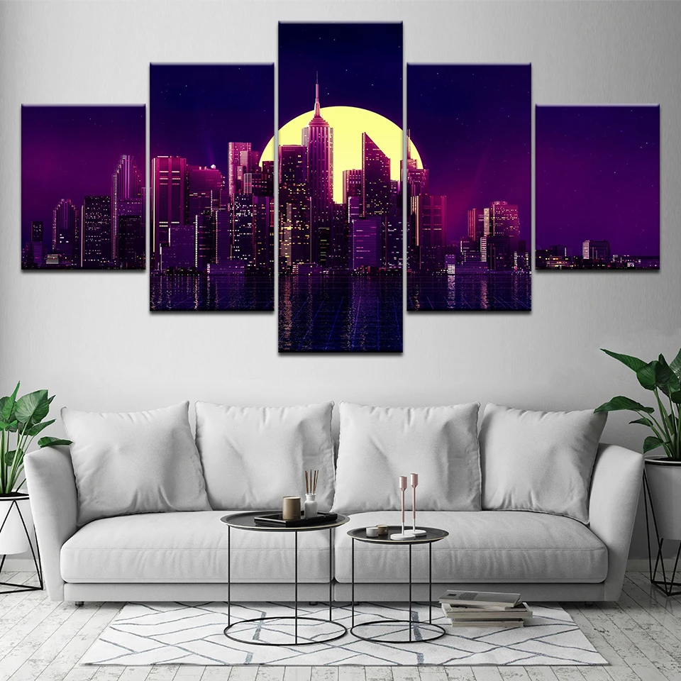 

Modular Pictures HD Prints Canvas Painting 5 Pieces Home Castle Building Decoration Restaurant Wall Art Creative Artwork Poster