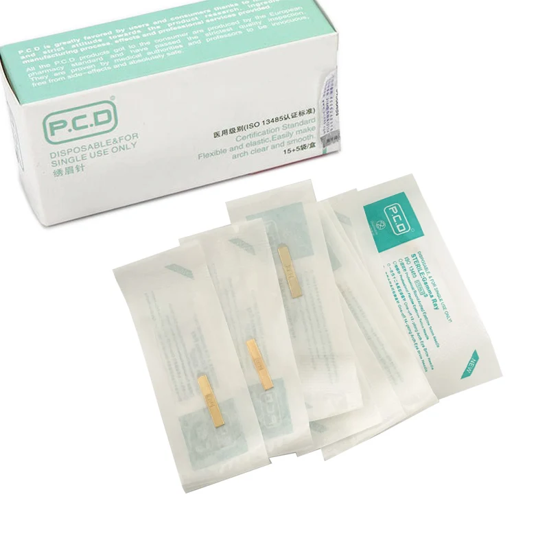 500 шт. microblading иглы 14 pin pcd пластинки Tebori 14 жесткий Flex Microblading 14 зубец Плоские татуаж поставки