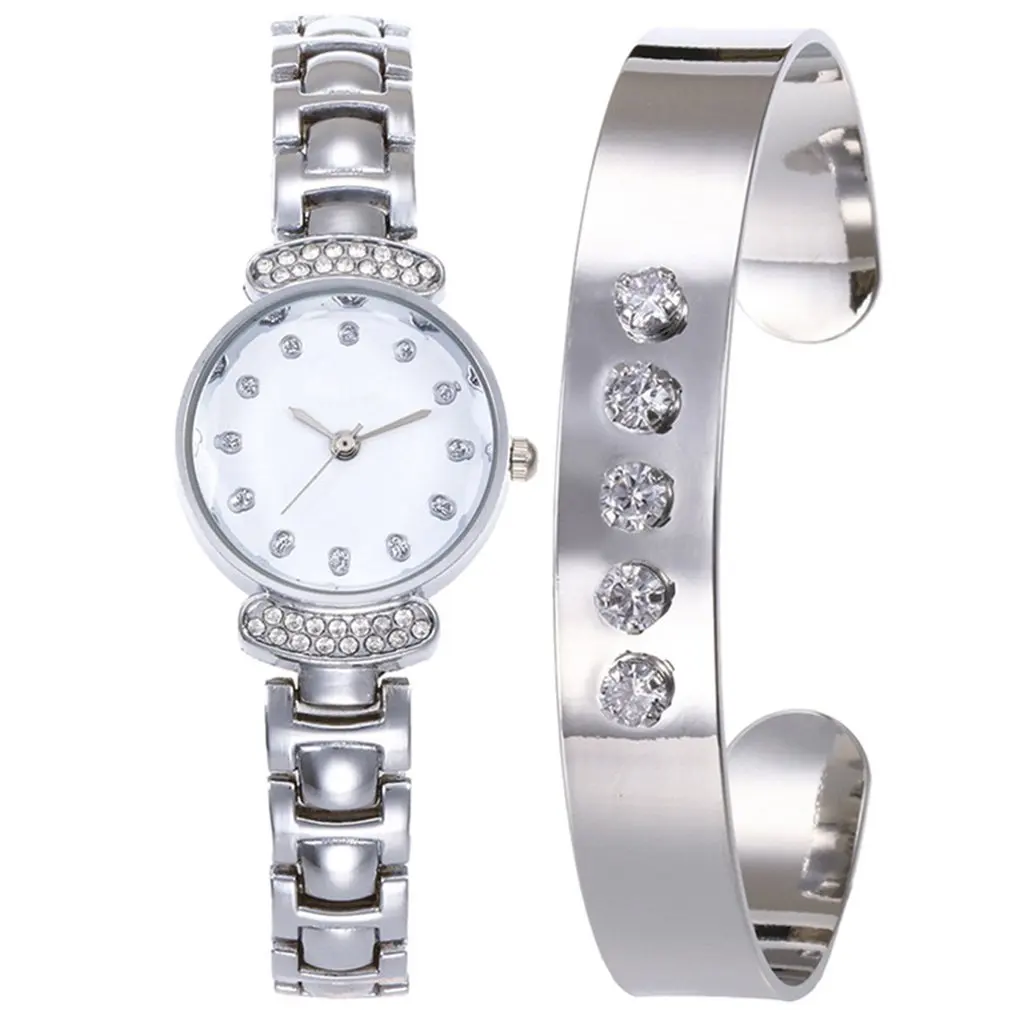 

Women Quartz Watch Bracelet Two Pieces A Set Popular Quartz Watch For Girls Friends