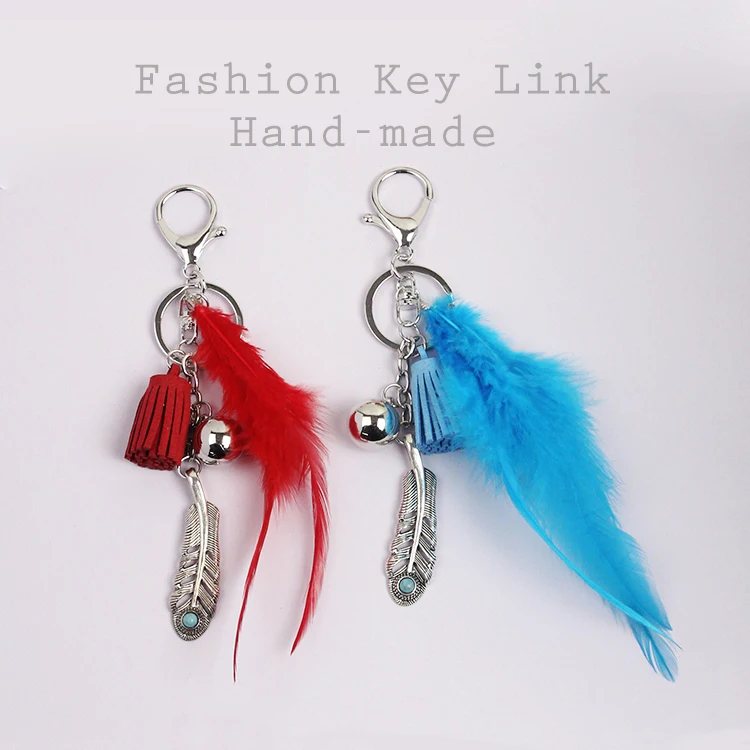 

Handmade Crystal Dreamcatcher Key Chain Keyring Bag Charm Tassel Trinket Silver Boho Jewelry Feather Keychain For Women D249