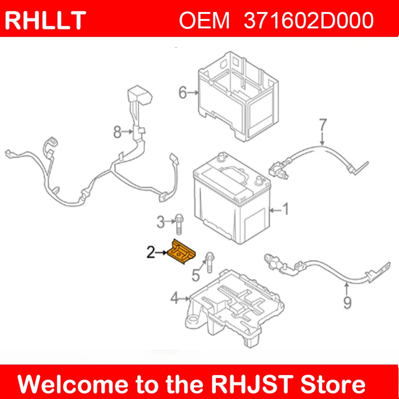 Аккумулятор HOLD DOWN 371602D000 для HYUNDAI IX35 ELANTRA XD для Kia Cerato Sportage TUCSON SPECTRA