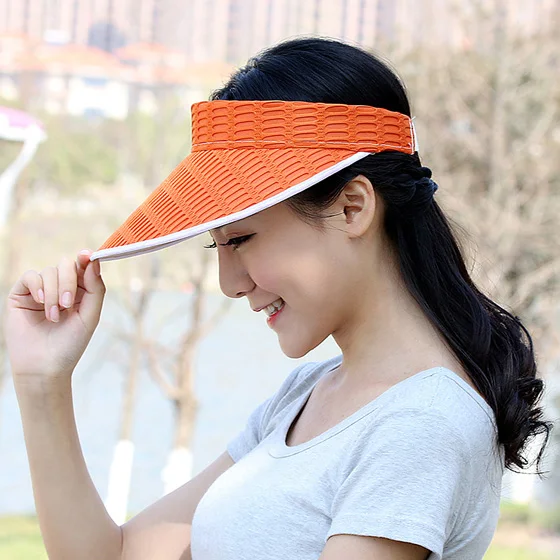 Мода Защита лица летняя шляпа шляпы для женщин анти-УФ широкий большой край регулируемая Женская шляпа лето MZ010 - Цвет: orange