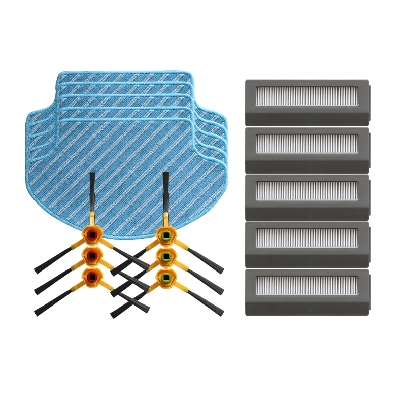 6x side brush +5 mop cloth hepa filter replacement kit for ecovacs deebot N78 robot vacuum cleaner parts brushes | Бытовая техника