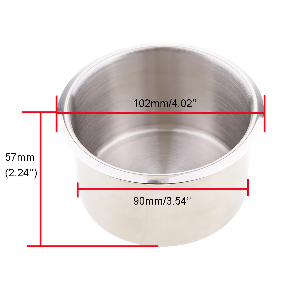 Pack of 2 Pieces Stainless Steel Drop-in Drink Holder 85x55mm and 90x55mm
