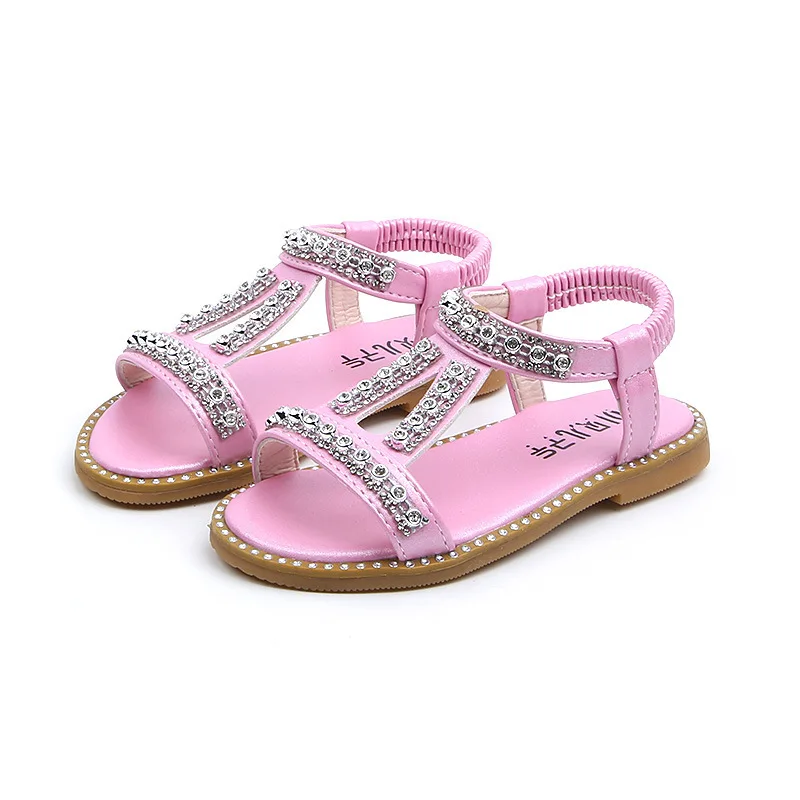 Pink Gold Silver Baby Girl Shoes Kids Sandals Children soft bottom Rhinestone Princess Shoes Beach shoes fille chaussure 12M-6T