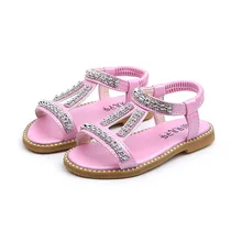 Pink Gold Silver Baby Girl Shoes Kids Sandals Children soft bottom Rhinestone Princess Shoes Beach shoes fille chaussure 12M-6T