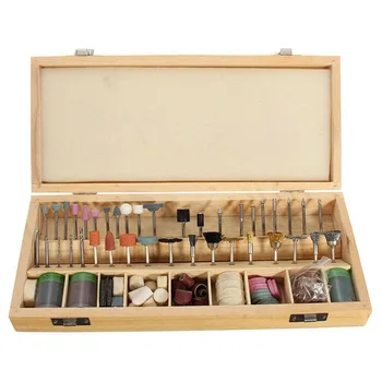 

228 Piece Rotary Tool Accessories Kit in Wooden Box Grinding Polishing Shank Craft Bits ALI88