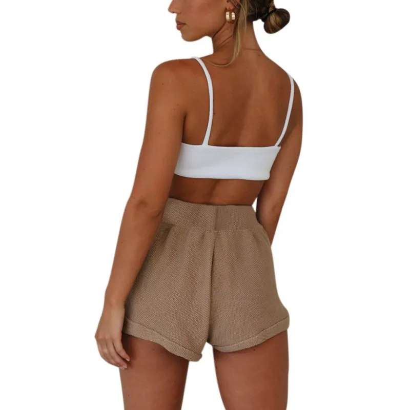 X шорты SummerWomen однотонные Цвет Повседневное широкие брюки эластичный шнурок на талии летние свободные Спортивные шорты