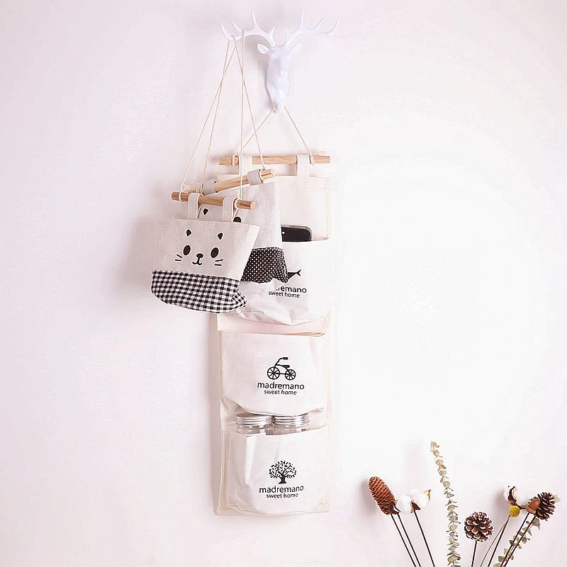 7 جيب الأبواب وراء جدار الحطام حقيبة التخزين 3 جيوب طوي خزانة حقيبة للحمل متعددة جيوب التجميل منظمة